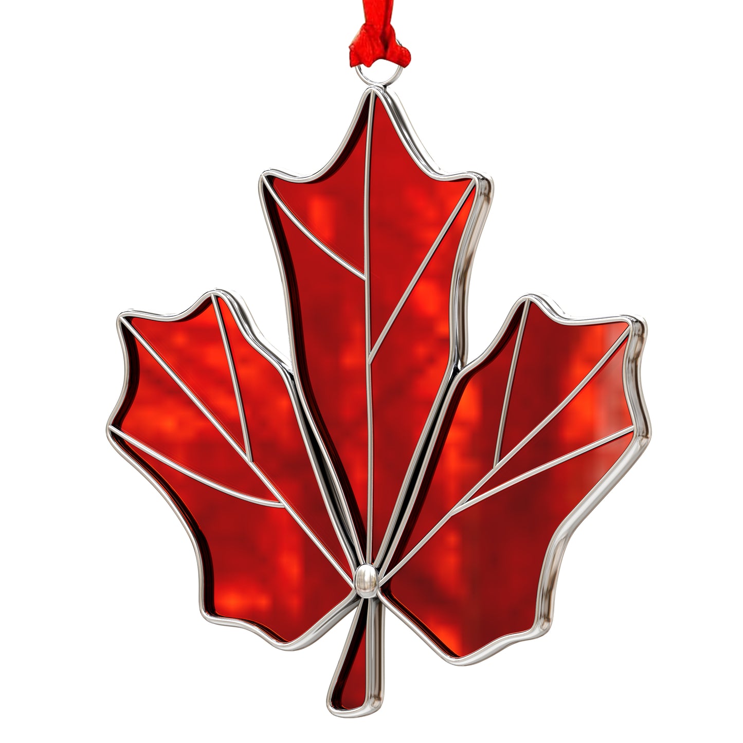 Stained Glass Maple Leaf Hanging Ornament – Canadian Window Suncatcher Decoration